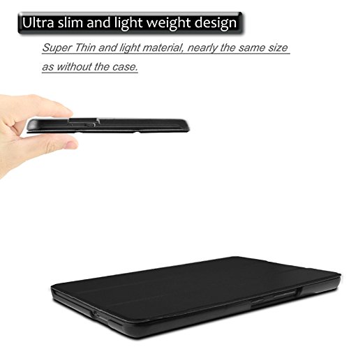 ASUS ZenPad Z8 / ZenPad 3 8.0 Hülle, Infiland Ultra Dünn Tri-Fold Smart-Muschel PU Leder Ultra Schlank Superleicht Ständer Smart Shell Cover Schutzhülle Etui Tasche für ZenPad Z8 ZT581KL / ZenPad 3 8.0 Z581KL 20,06 cm (7,9 Zoll) Tablet-PC (mit Auto Schlaf / Wach Funktion）(Schwarz) - 5