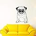 Produktbild Qvzxn Heimtier Haustier Mops Hündchen Vinyl Wandtattoo Wohnkultur Wohnzimmer Kunstwand Wandaufkleber Abnehmbare 57X42 Cm