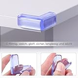 Amzdeal Kantenschutz Transparent mit rechten Winkel Eckenschutz aus Kunststoff für die Sicherheit von Baby und Kinder auf Tisch- und Möbelecken mit 12 Stücker - 2