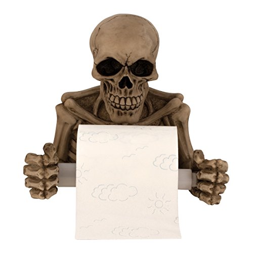 Totenkopf als Toilettenpapierhalter ca. 19 cm x 20 cm Skelett Halter Skull Schädel Gothic Bad Zubehör