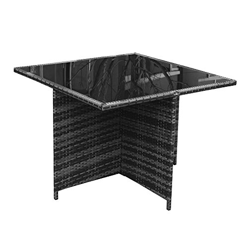 Polyrattan Lounge Gartenmöbel Set Garnitur Sitzgruppe Gartenmöbel SJ08 (Grau) - 6