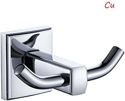 Modern Solid Brass Chrome Finish Bathroom Robe and Towel Hooks Wall Mount Bathroom Accessory M99212