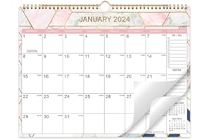 ARTFAN 2024 Calendar - 2024 Calendar Month to View from January to December, Wall Calendar 2024 with Large Ruled Blocks, 37.6 x 29 cm