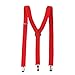 Produktbild sumaju Bandage Strapse, 3-clip Uni Hosenträger elastisch und verstellbar Y-Hosen-Korsett Straps für Herren und Damen rot