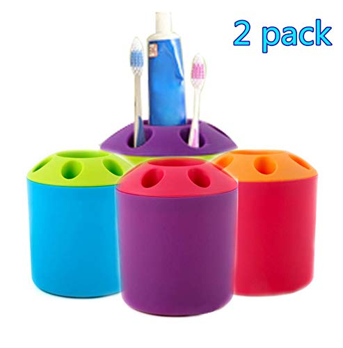 Preisvergleich Produktbild VPlus 2 Stücke Mehrzweckzahnbürste Cup Zahnpasta Zahnbürste Lagerung Inhaber Schreibwaren Bleistift Halter Container Farbe Zufällig