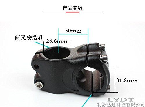 Aluminio Negro grasa bicicleta vástago 30 mm corto para bicicleta de montaña para bicicleta de carretera vástago elevador 1 pcs