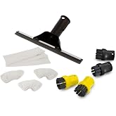 Karcher SC Serisi ile Uyumlu Aksesuar Seti, Cam Silme Aparatı, Mikrofiber Bez, Mini Fır&ccedil;a Seti