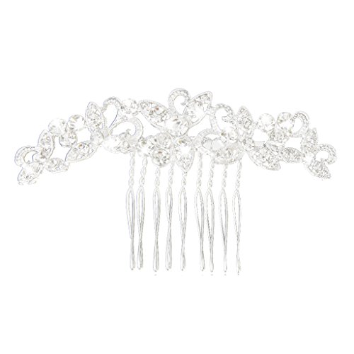 Phenovo De Moda Nupcial Peineta Joyas para Pelo Adornado con Rhinestones Brillantes