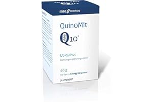 MSE PHARMAZEUTIKA GMBH QuinoMit Ubiqinol Kaneka Coenzym Q10, 60 Kapseln á 50mg, hochdosiert, vegan, Made in Germany, Dr Enzmann