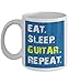 Produktbild Guitar Coffee Mugs for Men 11 OZ -Eat Sleep Guitar Repeat - Guitar Teacher Gifts for Men Novelty, Brother, Kids, Teens, Guitar Players for Father's Day Or Birthday - Ceramic Cup