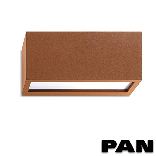 PAN EST168 LED E27 Connection - Aplique 2 lados. Lámpara de pared doble emisión, óxido IP54