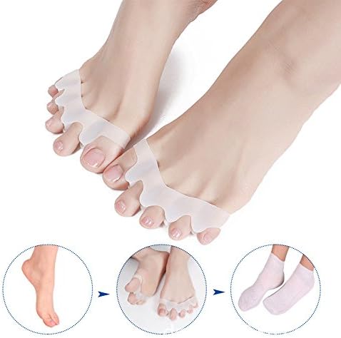 iropro 1 Pair Gel Bunion Corrector Toe Protector Straightener Seperators Spreader White