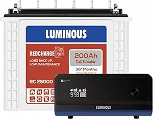 Luminous RC25000+Zelio1100 Tubular Inverter Battery (200AH)