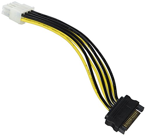 adaptare 34110 Netzteil-Adapter-Kabel 15-polig SATA-Anschluss auf 4-polig ATX12V P4-Stecker schwarz