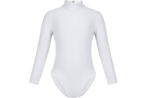 Freebily Maillot Leotardo Gimnasia Elástico para Niña Maillot de Danza Ballet Gimnasia Rítmica Manga Larga Body Clásico Mono Malla Fitness Patinaje Infántil