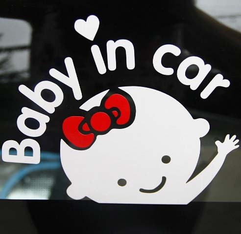 BABY IN CAR VINYL CARTOON WATERPROOF STICKER FOR YOUR CAR