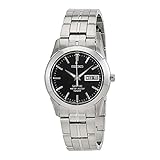 Seiko SGG715P1 Unisex Armbanduhr, Quarz, analog, schwarzes Zifferblatt, graues Stahl-Uhrband
