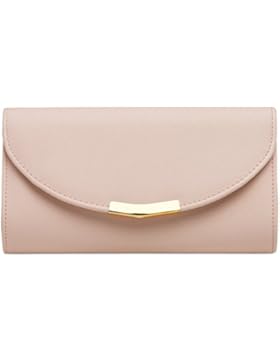 CASPAR TA360 elegante Damen Envelope Clutch Tasche / Abendtasche mit langer Kette
