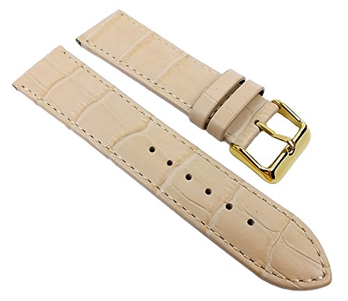 Ersatzband Uhrenarmband Kalbsleder Band Beige Alligator-Prgung und Naht 21929G, Ansto:24 mm Ersatzband Uhrenarmband Kalbsleder Band Beige Alligator-Prgung und Naht 21929G, Ansto:24 mm