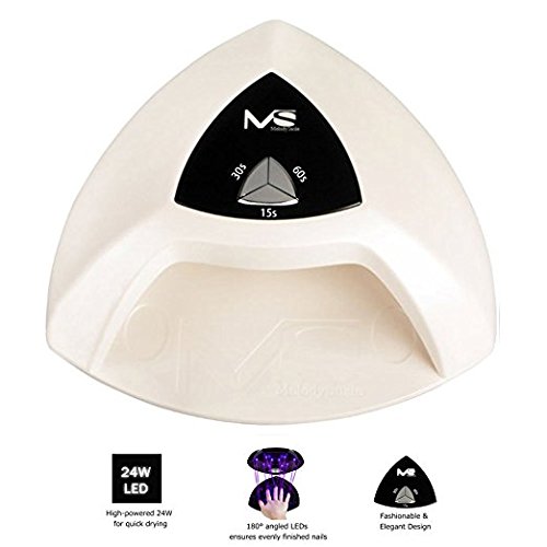 MelodySusie® Portable 24W LED Nail Lamp - Quick Drying for Curing LED Gel Polish, with Timer Setting 15s/30s/60s (White)