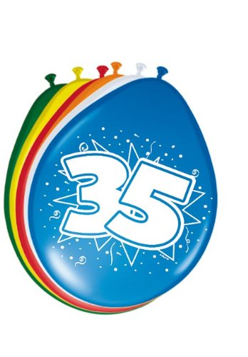 Ballon bunt Luftballons Zahl 35 Geburtstag 8 St. Deko Ballons Party