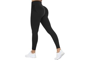 TAYOEA Leggings Deportivos de Compresión para Mujer Yoga Largo Slim Fit Fitness Gym Pantalones Opaco Scrunch Butt Yoga Pantalones Seamless Push Up Cintura Alta Entrenamiento Fitness Jogging