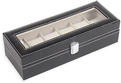 Pulejia 6 Grids Faux Leather Jewellery Display Storage Box Case Bracelet Tray Watch Box Storage Box Organiser
