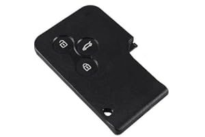 CABLEPELADO AUTOZOCO Carcasa tarjeta llave del coche 3 botones, Botones de Abrir, Cerrar y Maletero, Sin Zócalo de Pila, PVC, Compatible con Renault Clio Logan Megane 2 3 Koleos Scenic