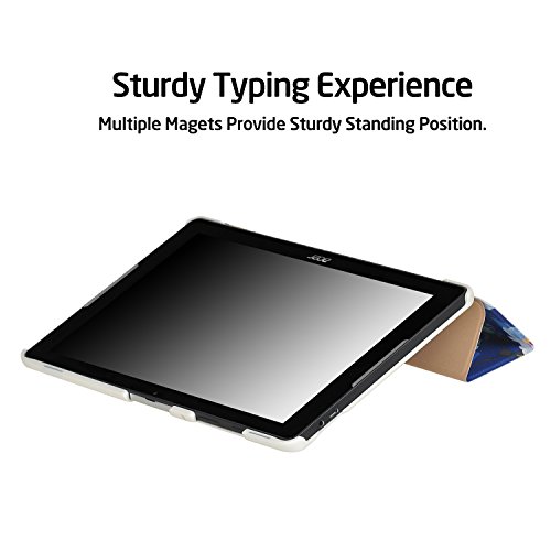 Acer Iconia One 10 B3-A30 Hülle, IVSO Ultra Schlank Superleicht Ständer Slim Leder zubehör Schutzhülle für Acer Iconia One 10 (B3-A30) 25,7 cm (10,1 Zoll HD) Tablet-PC perfekt geeignet (Für Acer Iconia One 10 (B3-A30), Muster-4) - 4