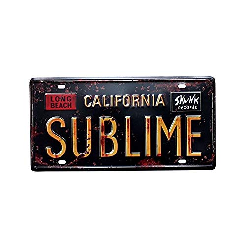 Mega-deal Placa Decorativa Playa de California Sublime, Metal Envejecido, 15 x 30 cm