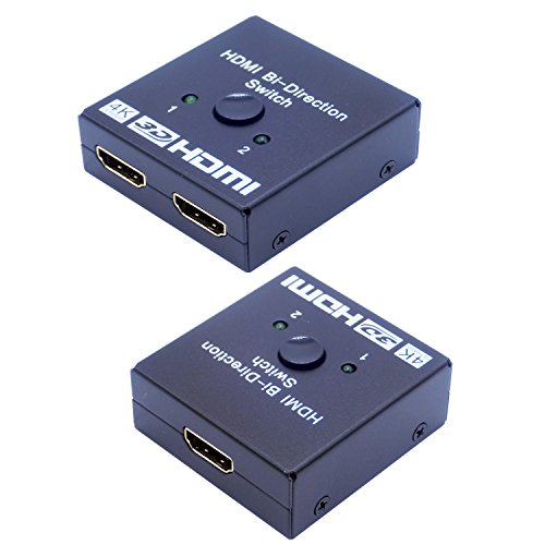 cleartech HDMI Switch 2 x 1 bidirektionalen 2-Port HDMI Switch | HDMI Switch | Full-HD 1080p/UHD 2160p (4 K) | Frequenzbereich 50/60 Hz | 5 V | 3D-fähig | HDCP | CEC | Arc | HEC | Deep Color | Plug & Play - 3