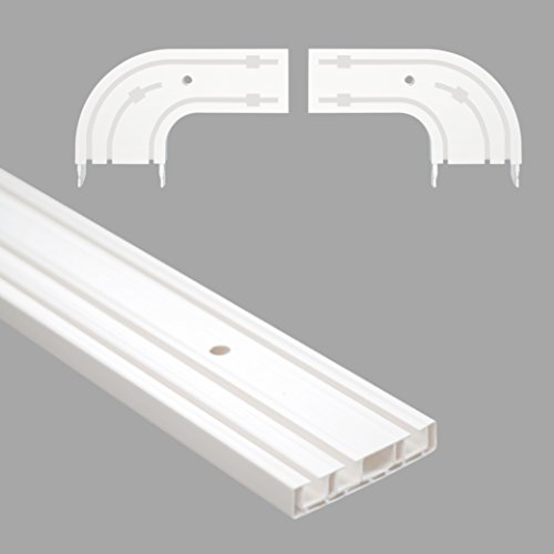 Vorhangschiene / Gardinenschiene 1- und 3-Lauf weiß (3-läufig 160cm) - 5