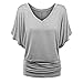 Produktbild JUSTSELL Damen V-Ausschnitt T-Shirt Kurzarm Batwing Fledermaus Sommer Shirt Tunika Bluse Frauen Jumper Plus Größe Oben XL-5XL