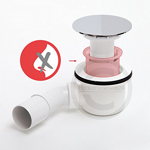 AQUABAD® Trapflex Ablaufgarnitur Set Standard Chrom inkl. Ø90mm Siphon, Ablaufbogen und Flexanschluss - 4
