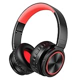 【Bluetooth 5.0 & Stereo-HiFi-Sound】 Ausgestattet mit Bluetooth Version 5.0 verfügen diese Kopfhörer über eine passive Geräuschisolierung und keine aktive Geräuschunterdrückung (ANC). Das Geräusch kann nicht vollständig abgebrochen werden, aber die Batterie wird nicht entleert und der Klang wird nicht beschädigt. Als zusätzlicher Faktor für die Klangqualität ist es besser als ANC. Proprietäre 40-mm-Treiber mit großer Apertur liefern einen unglaublich kraftvollen Klang und klare tiefe Bässe.