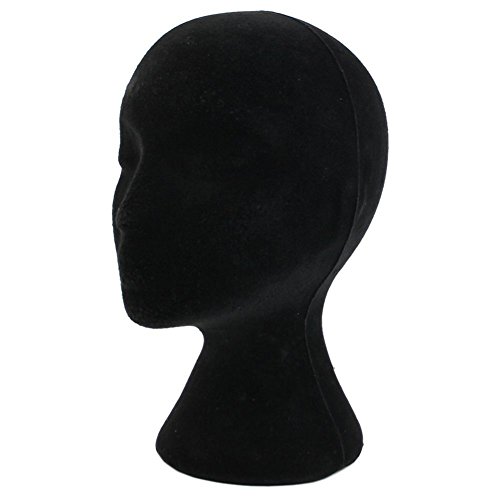Female Styrofoam Foam Mannequin Head Model Wigs Glasses Hat Display Stand Black