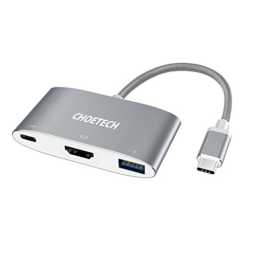USB C Adapter CHOETECH USB 3.1 Hub Digital AV Multiport Adapter (USB Typ C +HDMI + USB 3.0 Port) für Galaxy S8 / S8 Plus,2017 MacBook Pro, MacBook 2015/2016, Chromebook Pixel und andere