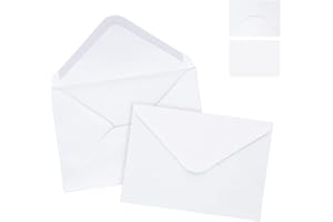 ‎MOCRAFT Mocraft 100 White Envelopes Without Window DIN B6 Envelope with Wet Adhesive for Wedding Greeting Cards Invitations Congratulations Cards
