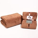 Sancarlos - MANTA LISA MICROFIBRA MARRÓN - Microfibra 300 g. - Cama 90, 105, 170x240 cm - Marrón