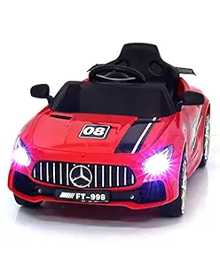 GettBoles Skisports Baby Rechargeable Battery Operated Ride on Car for Kids to Drive- Electric Ride on Kids Car with Music, Led Lights and Remote Control, Ideal for 1 to 5 Years Kid (Red)