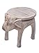 Produktbild storeindya Land-Art-hölzerner runder Couchtisch-Elefant formte Nachttisch-Seiten-Endtabelle weißes beunruhigtes Ende Hauptkinderraum-Möbel Shabby Chic-Dekor - 48,2 X 33 X 36,8 cm