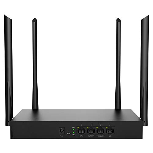 Preisvergleich Produktbild QIA Kabelloser WiFi-Signalverstärker-Router 5G AC1200 Dualband-Gigabit-WiFi-Hochgeschwindig... mit 4 x Gigabit-Anschlüssen / Plug & Play