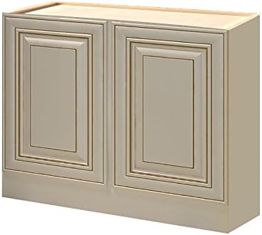 ProCraft Cabinatery Arlington Oatmeal Base Cabinet W X H X D Door and Frame, Outside Corner, Toe Kick, Scribe, Box, Wall Filler, and Side Skins, 39" x 34-1/2" x 24"