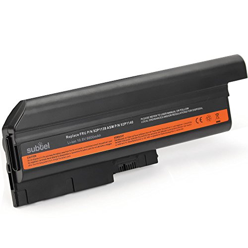 subtel® Qualitäts Akku (6600mAh) für Lenovo ThinkPad R61 / T61 (15.4″ Widescreen) / IBM ThinkPad R60 / T60 92P1139 Notebookakku Laptopakku Ersatzakku Batterie - 2