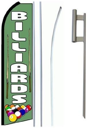 Billards King Size Swooper Flag Sign with Pole and Full Assembly by Business Needs