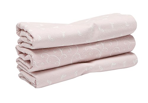 Preisvergleich Produktbild Motherhood 5901323923142 Flanelltücher / Flanellwindeln / Babyunterlagen, 3er Set, 100% naturreine Baumwolle - Öko-Tex Standard 100, Muster, 70 x 80 cm, rosa Classics