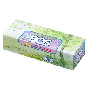 BOS Amazing Odor Sealing Disposable Bags for Diapers, Pet Waste or Any Sanitary Product Disposal -Durable and Unscented (60 Bags) [Size: L, Color: White]
