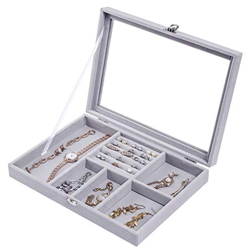 Preisvergleich Produktbild IvyH Schmuckkästchen Organisator,Schmuck Aufbewahrungs Displayablage Aufbewahrungskoffer für Halskette, Uhren, Ring, Armband, Ohrring, Broschen