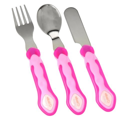Vital Baby Stainless Steel Cutlery Set (Pink)