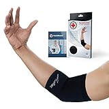 Doctor Developed Copper Elbow Support Compression Sleeve and Doctor Written Handbook- Relief from Tennis/Golfers Elbow & Other Elbow Conditions - Excellent Customer Support (L)